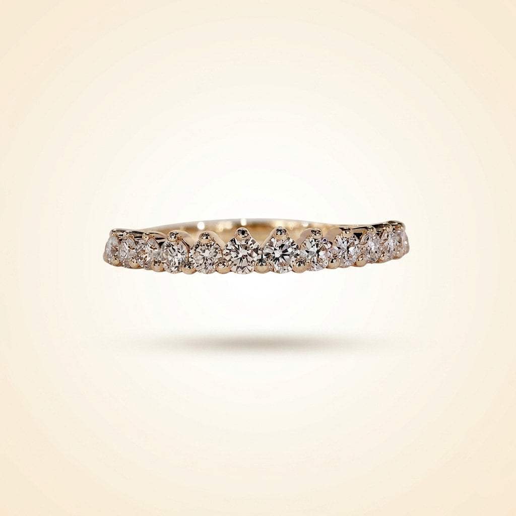 graduated round cut diamond half-eternity band