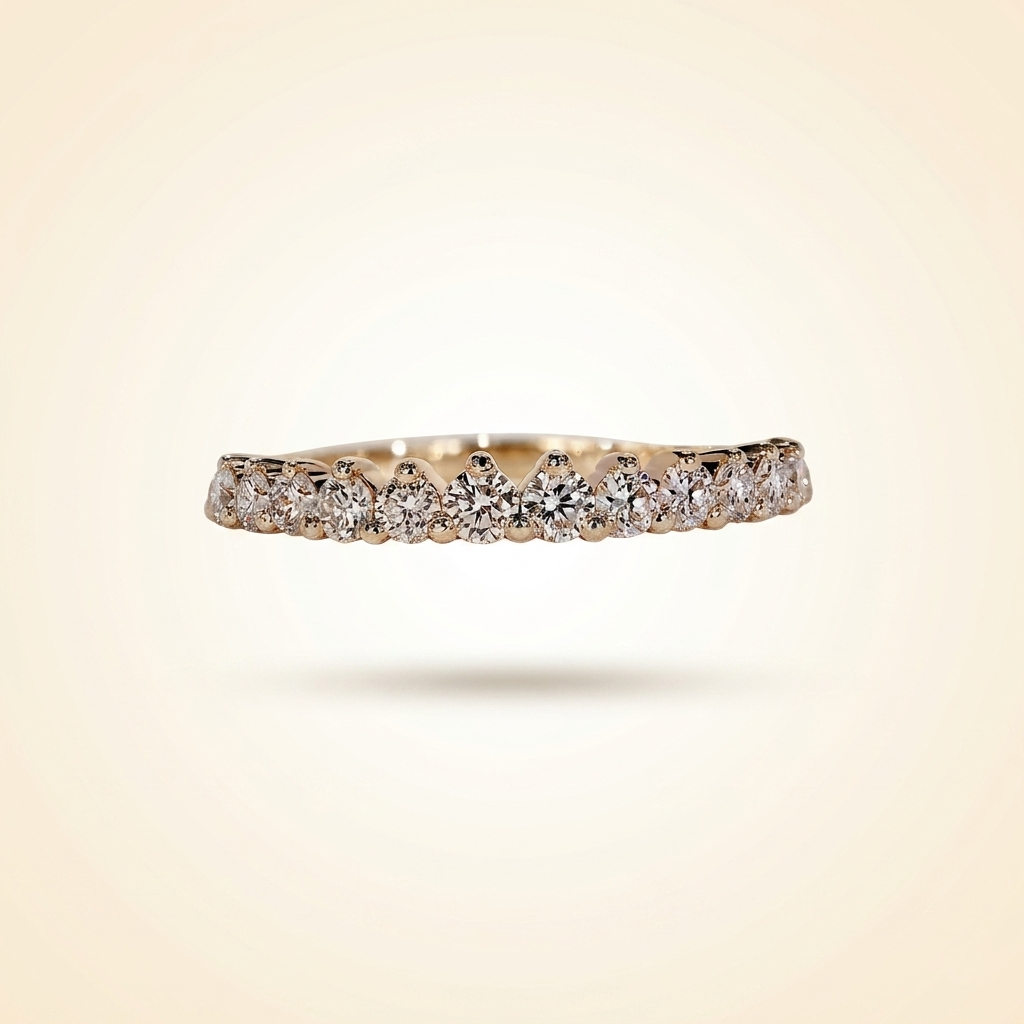 graduated round cut diamond half-eternity band