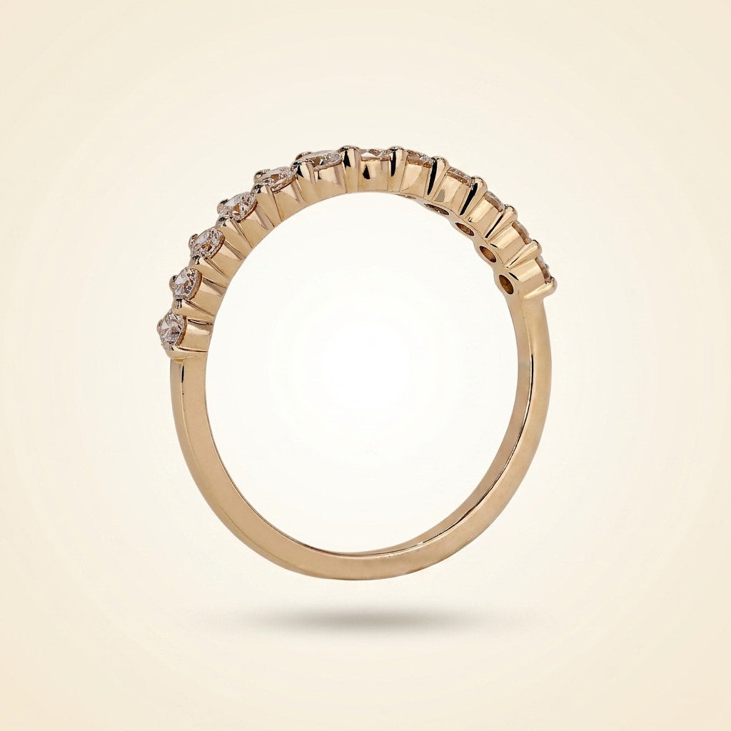 graduated round cut diamond half-eternity band