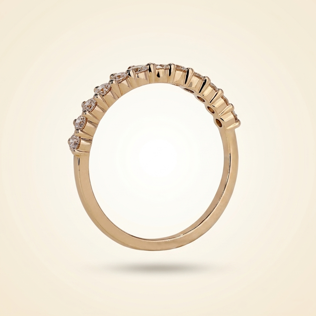 graduated round cut diamond half-eternity band
