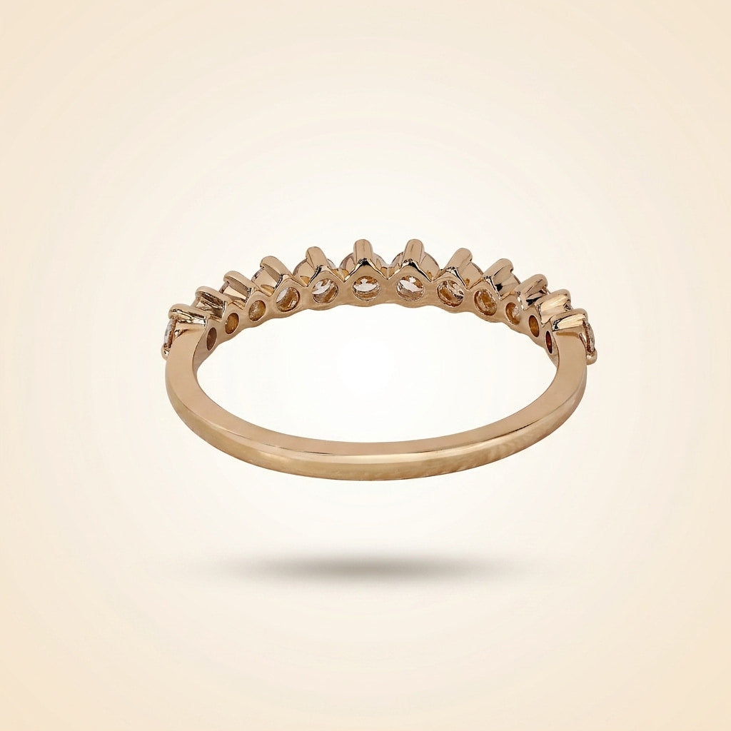 graduated round cut diamond half-eternity band