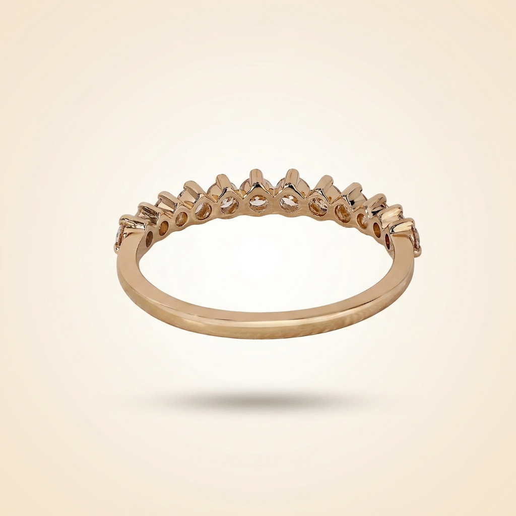 graduated round cut diamond half-eternity band