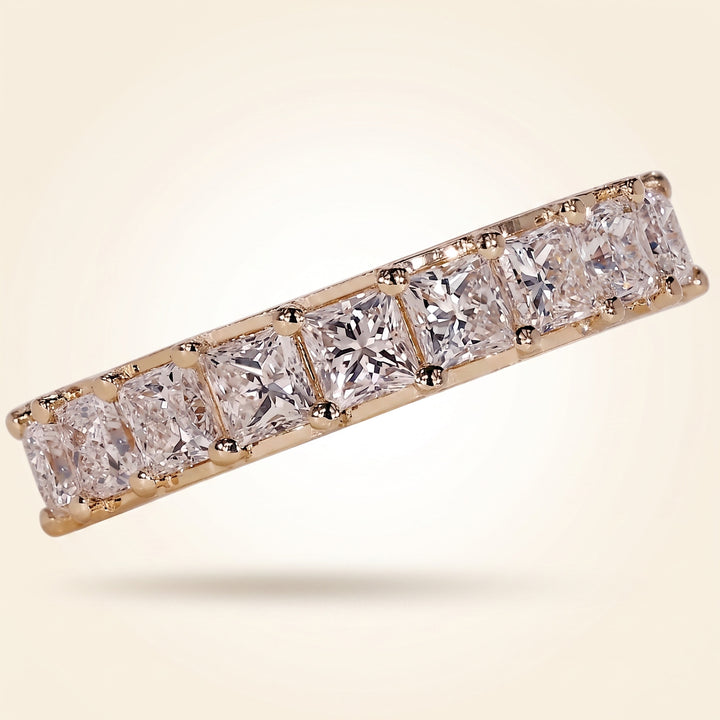 Princess Cut Diamond Half Eternity Band