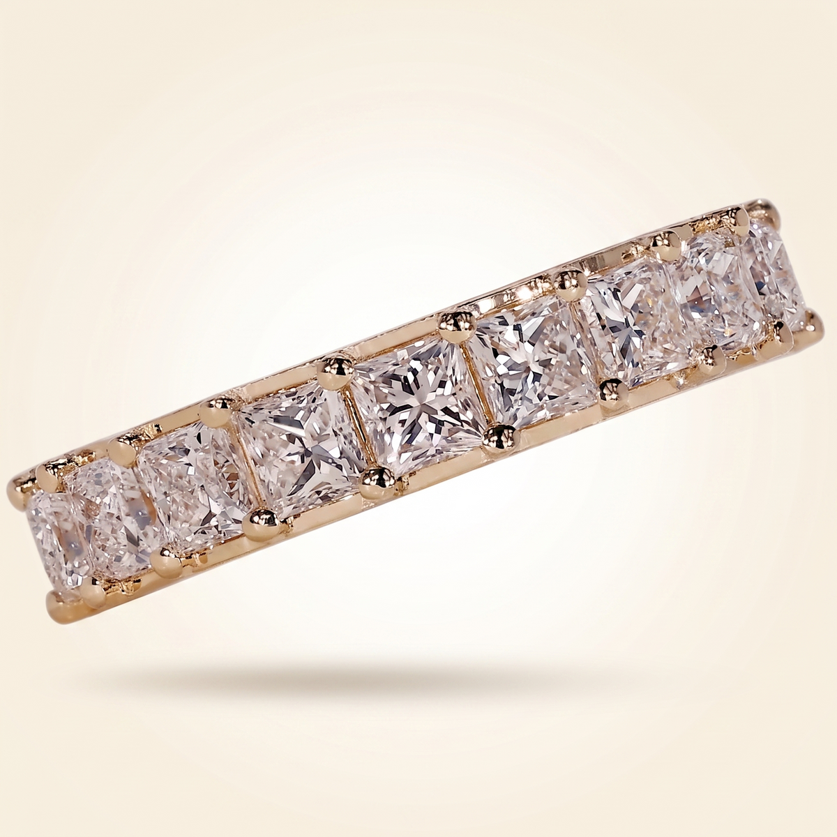 princess cut diamond half eternity band
