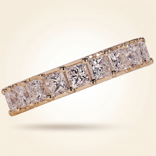 Princess Cut Diamond Half Eternity Band