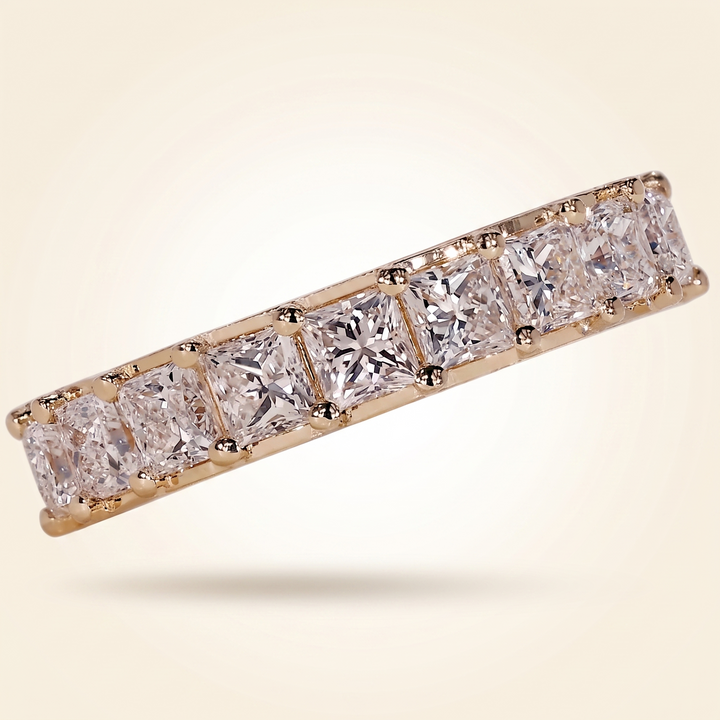 Princess Cut Diamond Half Eternity Band