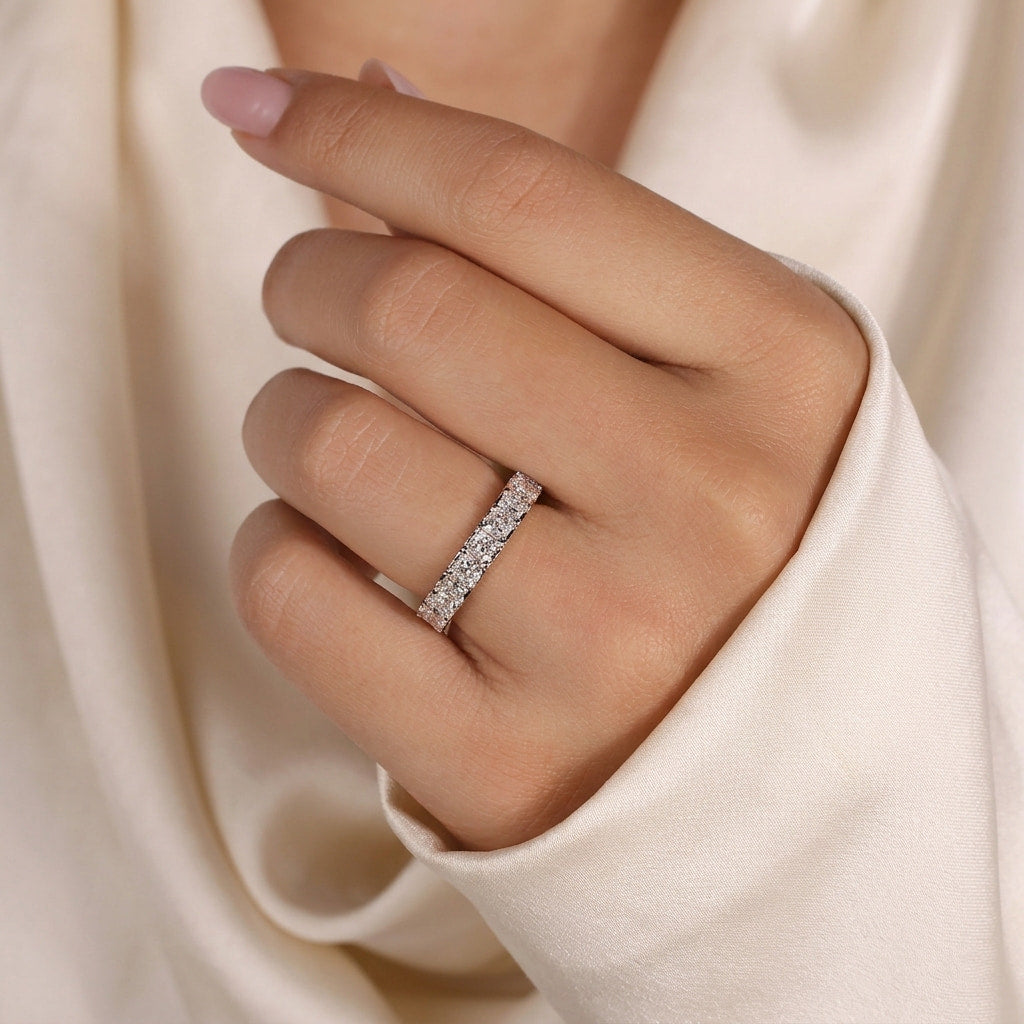 princess cut diamond half eternity band