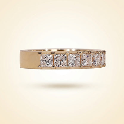 Princess Cut Diamond Half Eternity Band