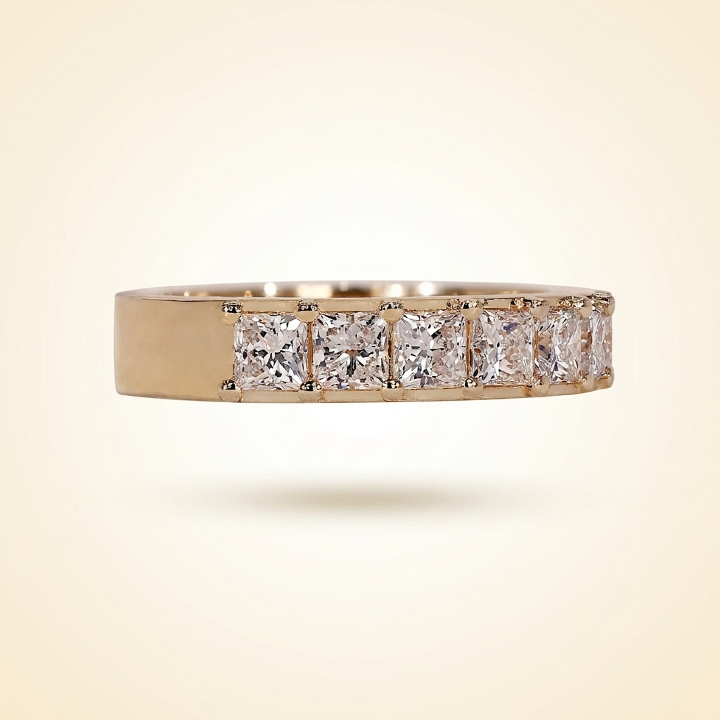 princess cut diamond half eternity band