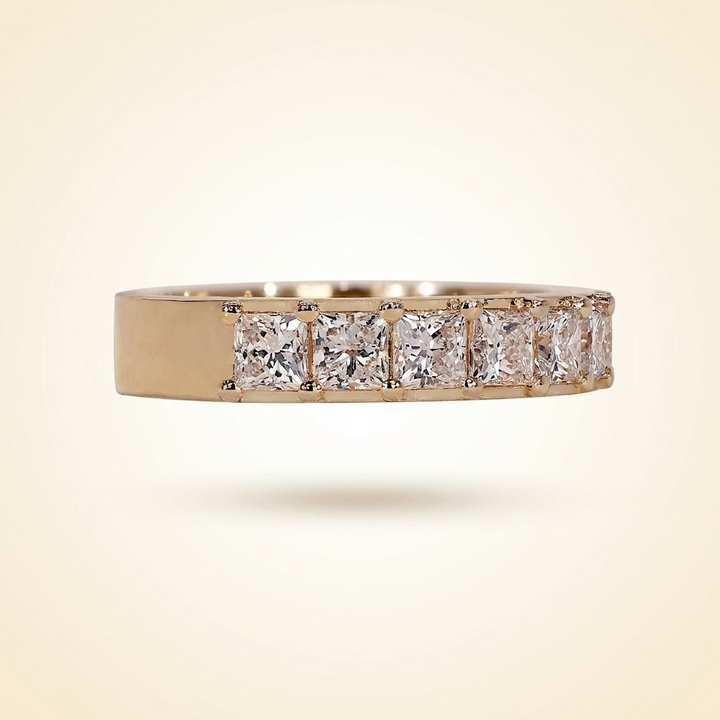 Princess Cut Diamond Half Eternity Band