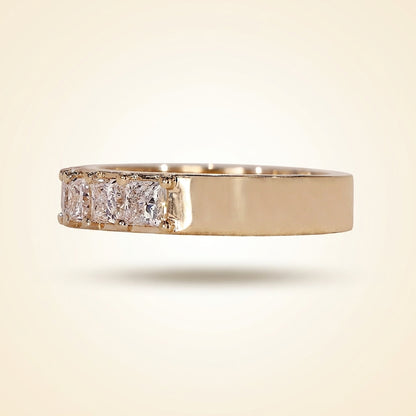 Princess Cut Diamond Half Eternity Band