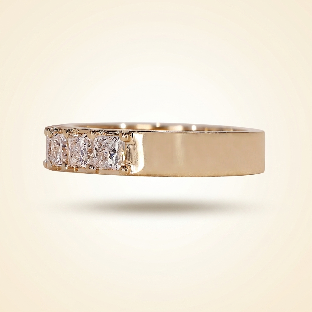 princess cut diamond half eternity band