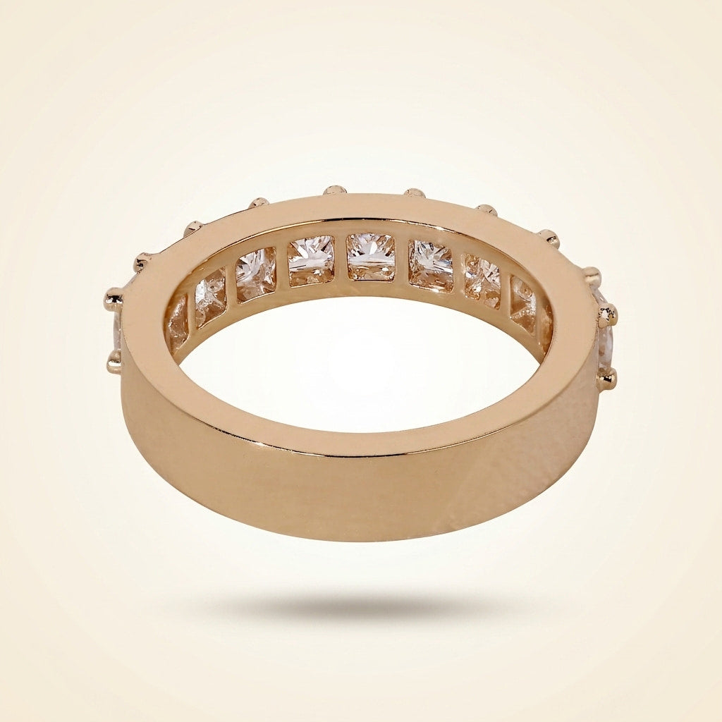 princess cut diamond half eternity band