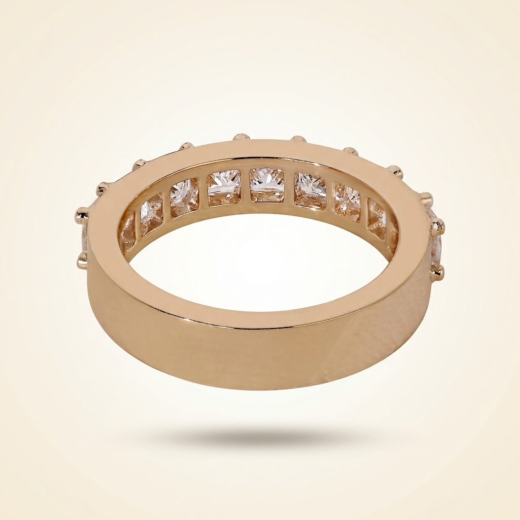 princess cut diamond half eternity band