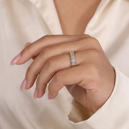 Princess Cut Diamond Half Eternity Band