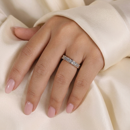 Princess Cut Diamond Half Eternity Band