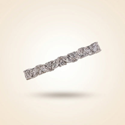 Alternating Marquise and Round Half Eternity Diamond Band