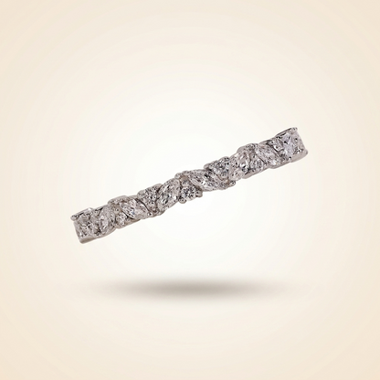 Alternating Marquise and Round Half Eternity Diamond Band
