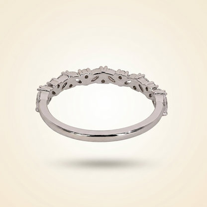 Alternating Marquise and Round Half Eternity Diamond Band
