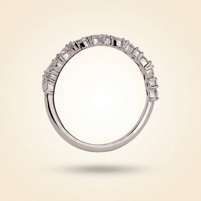 Alternating Marquise and Round Half Eternity Diamond Band