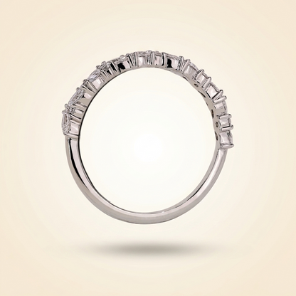 Alternating Marquise and Round Half Eternity Diamond Band