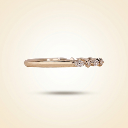 Alternating Marquise and Round Half Eternity Diamond Band