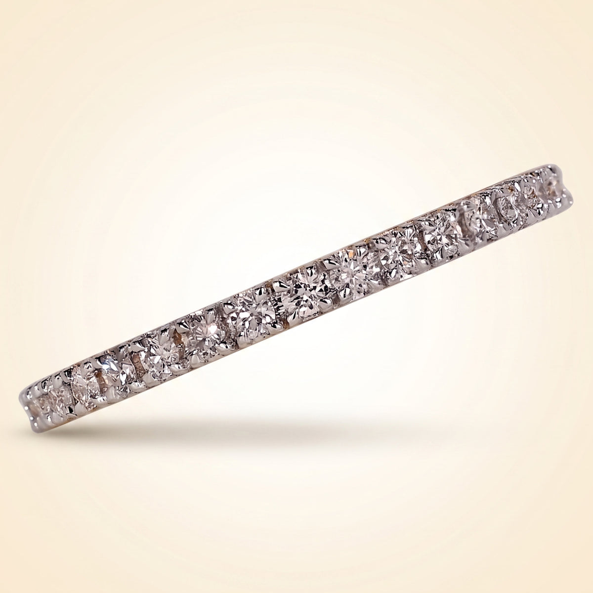 half-eternity micro-pavé diamond wedding band in two-tone gold