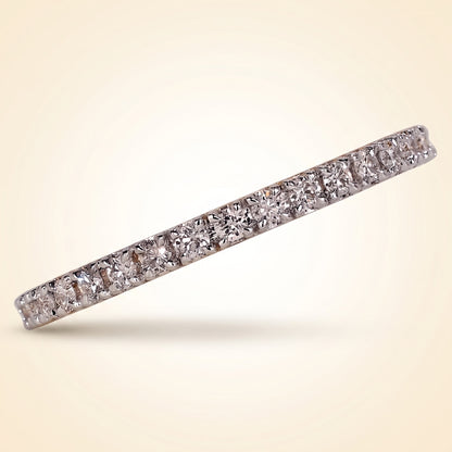 Half-Eternity Micro-Pavé Diamond Wedding Band in Two-Tone Gold