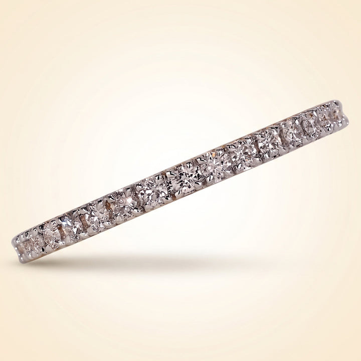 Half-Eternity Micro-Pavé Diamond Wedding Band in Two-Tone Gold