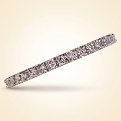 Half-Eternity Micro-Pavé Diamond Wedding Band in Two-Tone Gold