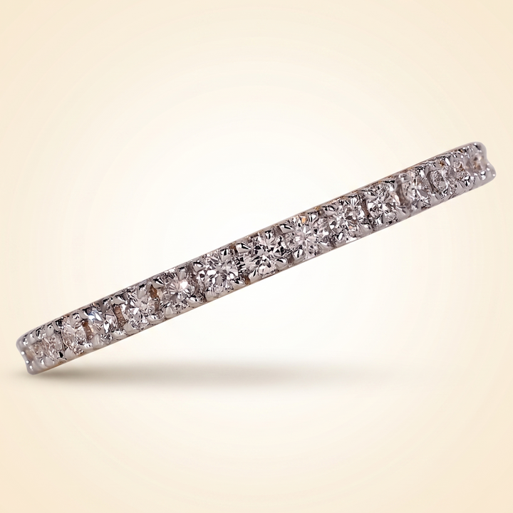 Half-Eternity Micro-Pavé Diamond Wedding Band in Two-Tone Gold