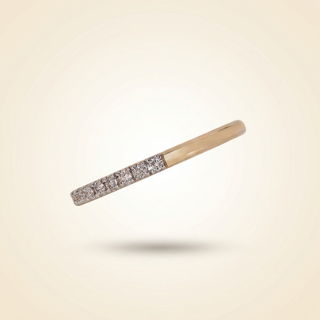 half-eternity micro-pavé diamond wedding band in two-tone gold