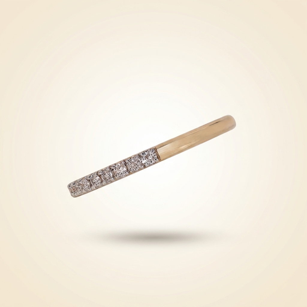 half-eternity micro-pavé diamond wedding band in two-tone gold
