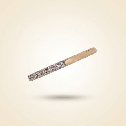 Half-Eternity Micro-Pavé Diamond Wedding Band in Two-Tone Gold
