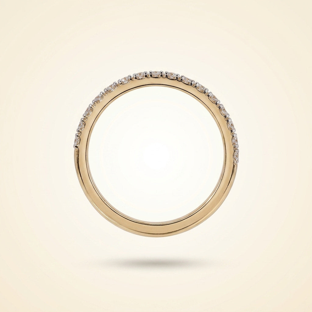 half-eternity micro-pavé diamond wedding band in two-tone gold