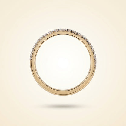 Half-Eternity Micro-Pavé Diamond Wedding Band in Two-Tone Gold