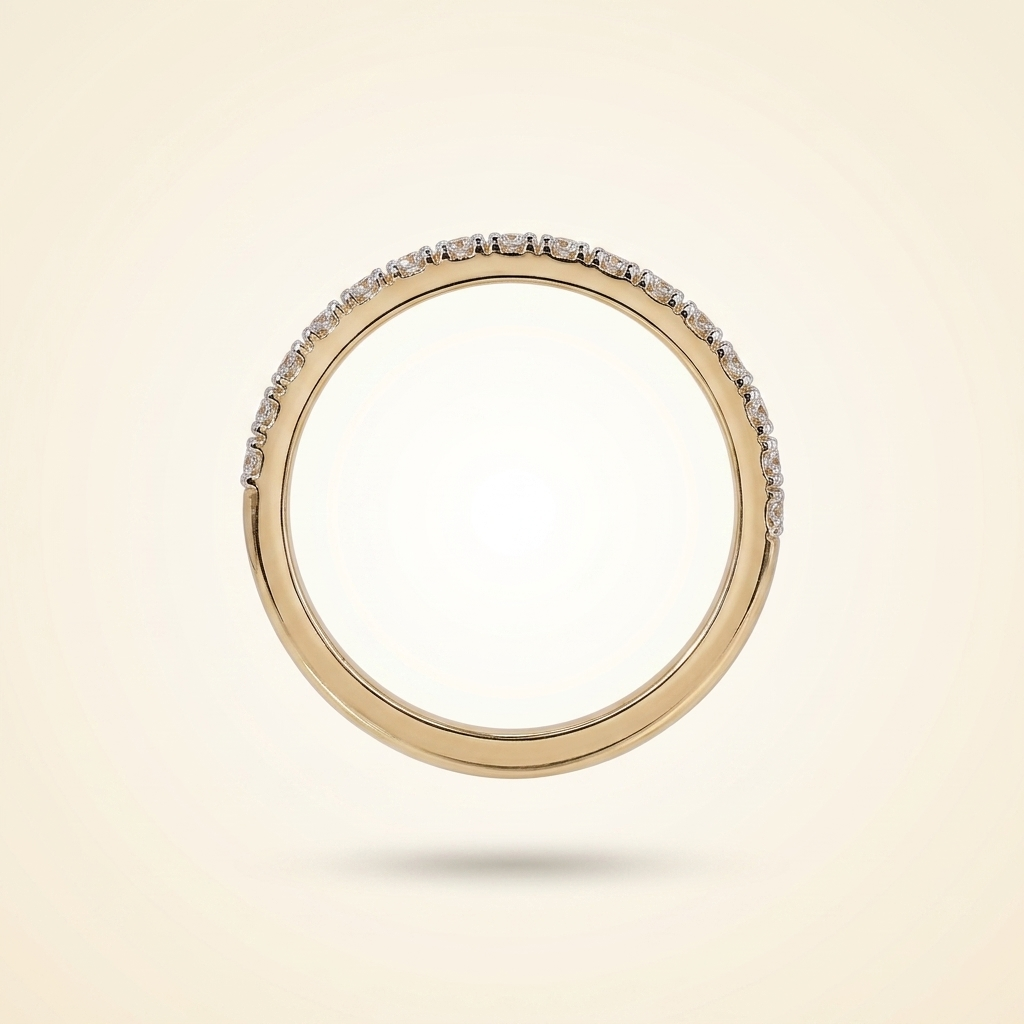 half-eternity micro-pavé diamond wedding band in two-tone gold