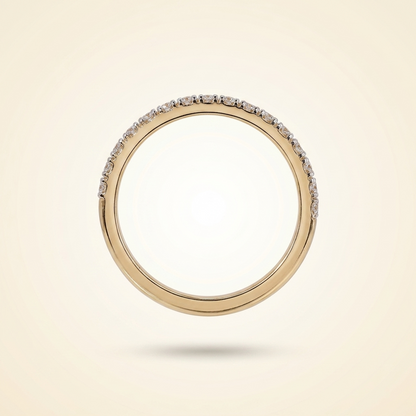 Half-Eternity Micro-Pavé Diamond Wedding Band in Two-Tone Gold