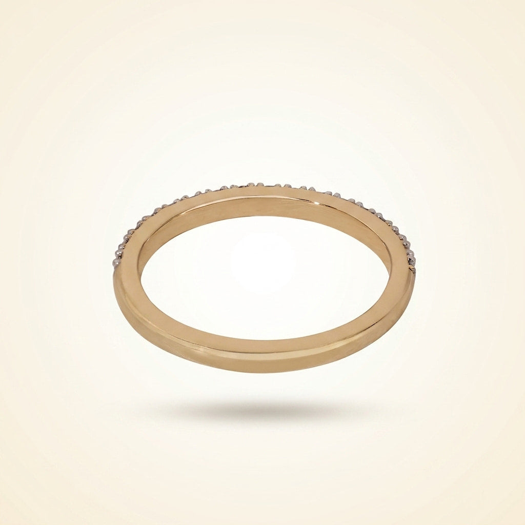half-eternity micro-pavé diamond wedding band in two-tone gold
