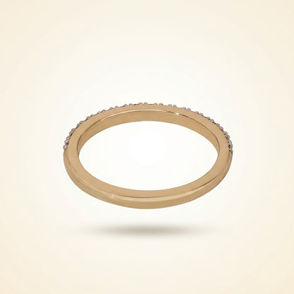 Half-Eternity Micro-Pavé Diamond Wedding Band in Two-Tone Gold