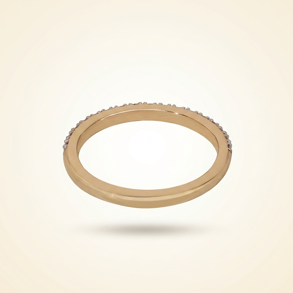 half-eternity micro-pavé diamond wedding band in two-tone gold