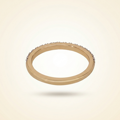 Half-Eternity Micro-Pavé Diamond Wedding Band in Two-Tone Gold