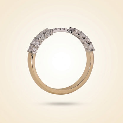 Emerald Cut Diamond Open Gap Ring Enhancer in Two-Tone Gold