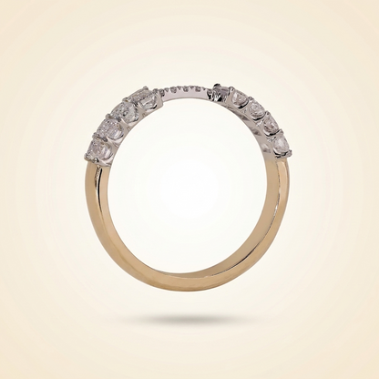 Emerald Cut Diamond Open Gap Ring Enhancer in Two-Tone Gold