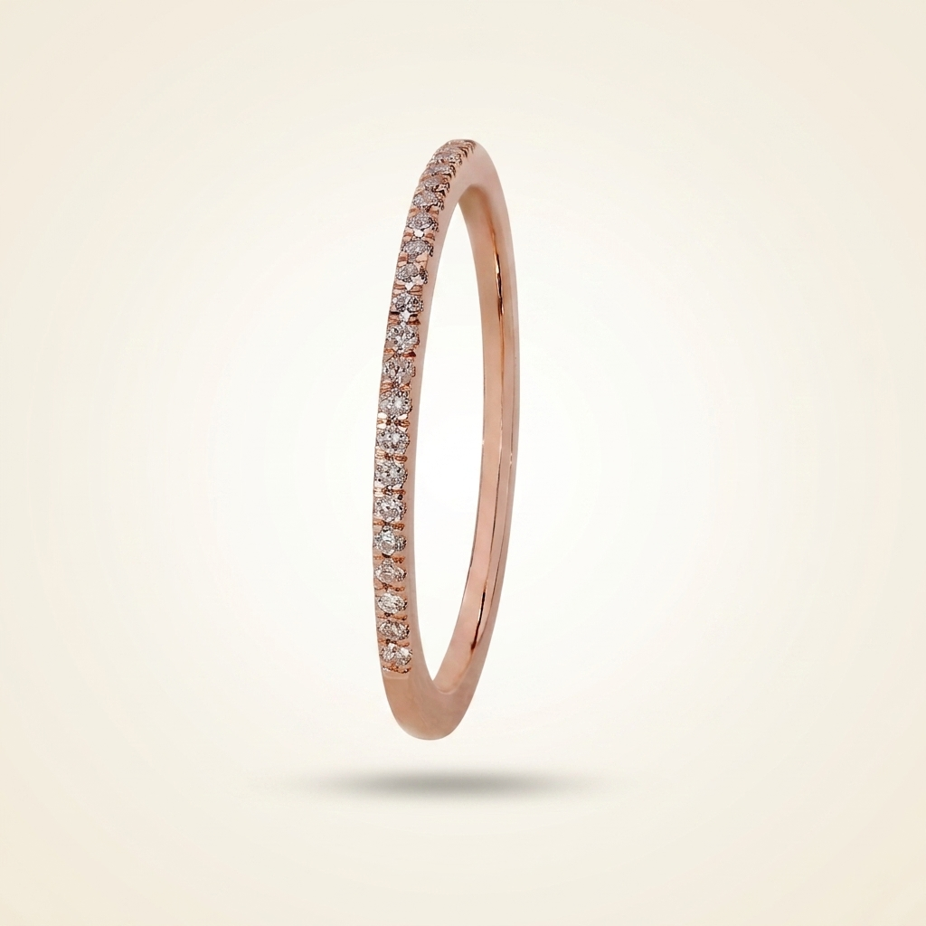half-eternity micro-pavé round diamond wedding band