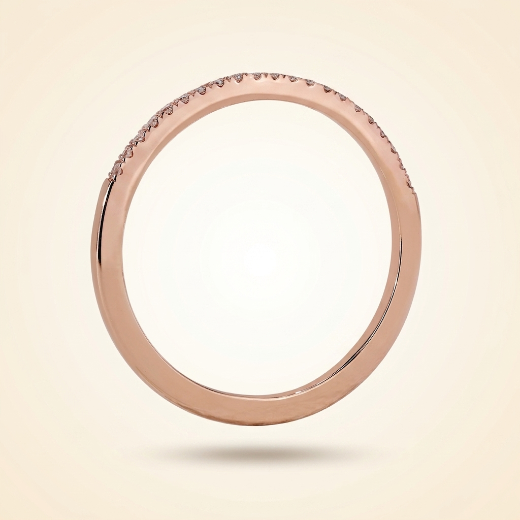 half-eternity micro-pavé round diamond wedding band