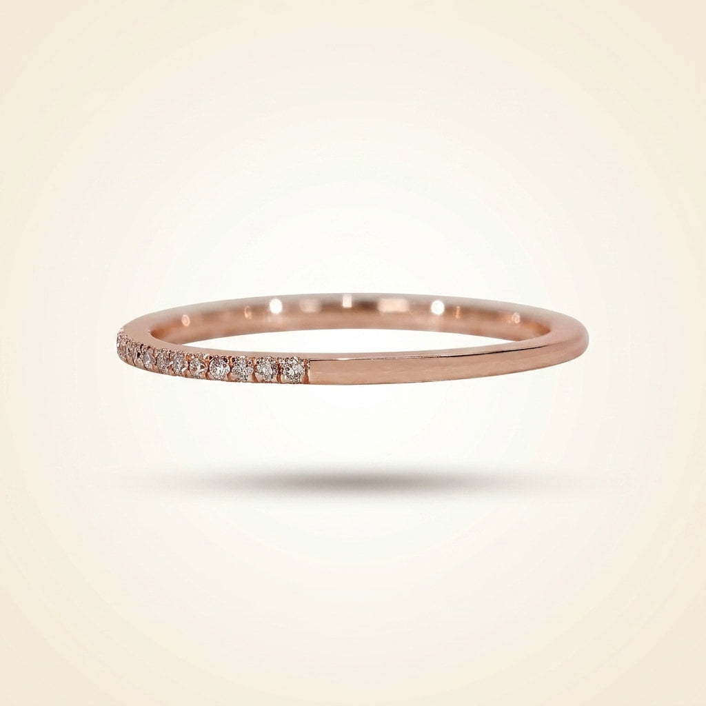 half-eternity micro-pavé round diamond wedding band