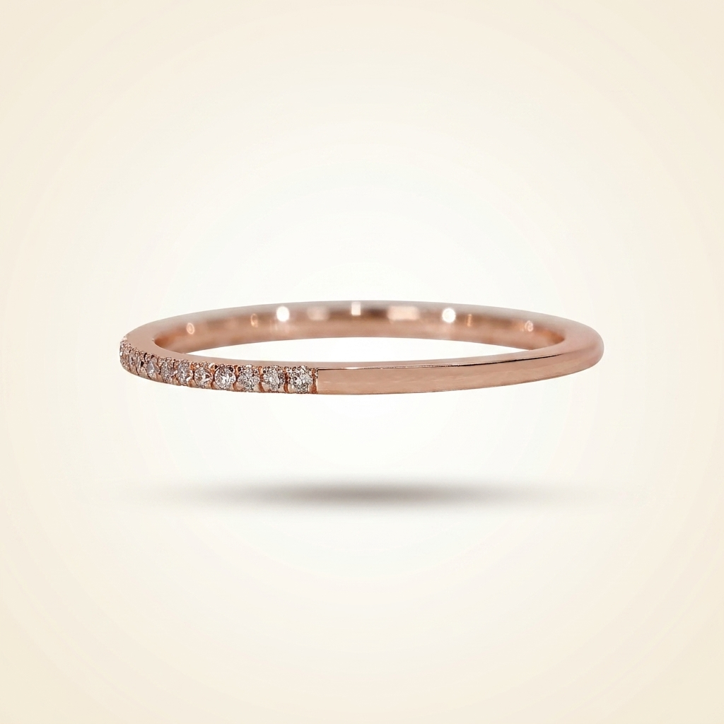 half-eternity micro-pavé round diamond wedding band