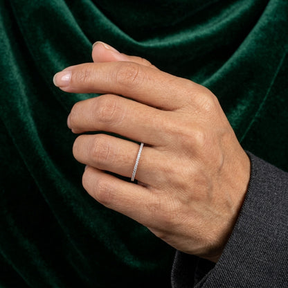 Half-Eternity Micro-Pavé Round Diamond Wedding Band