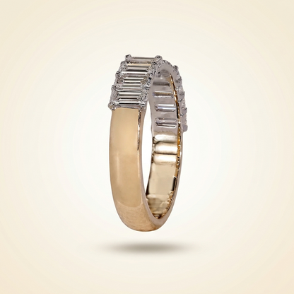 Emerald Cut Diamond Open Gap Ring Enhancer in Two-Tone Gold